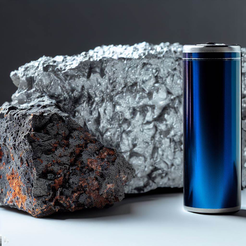 Bateria de litio con mineral de litio